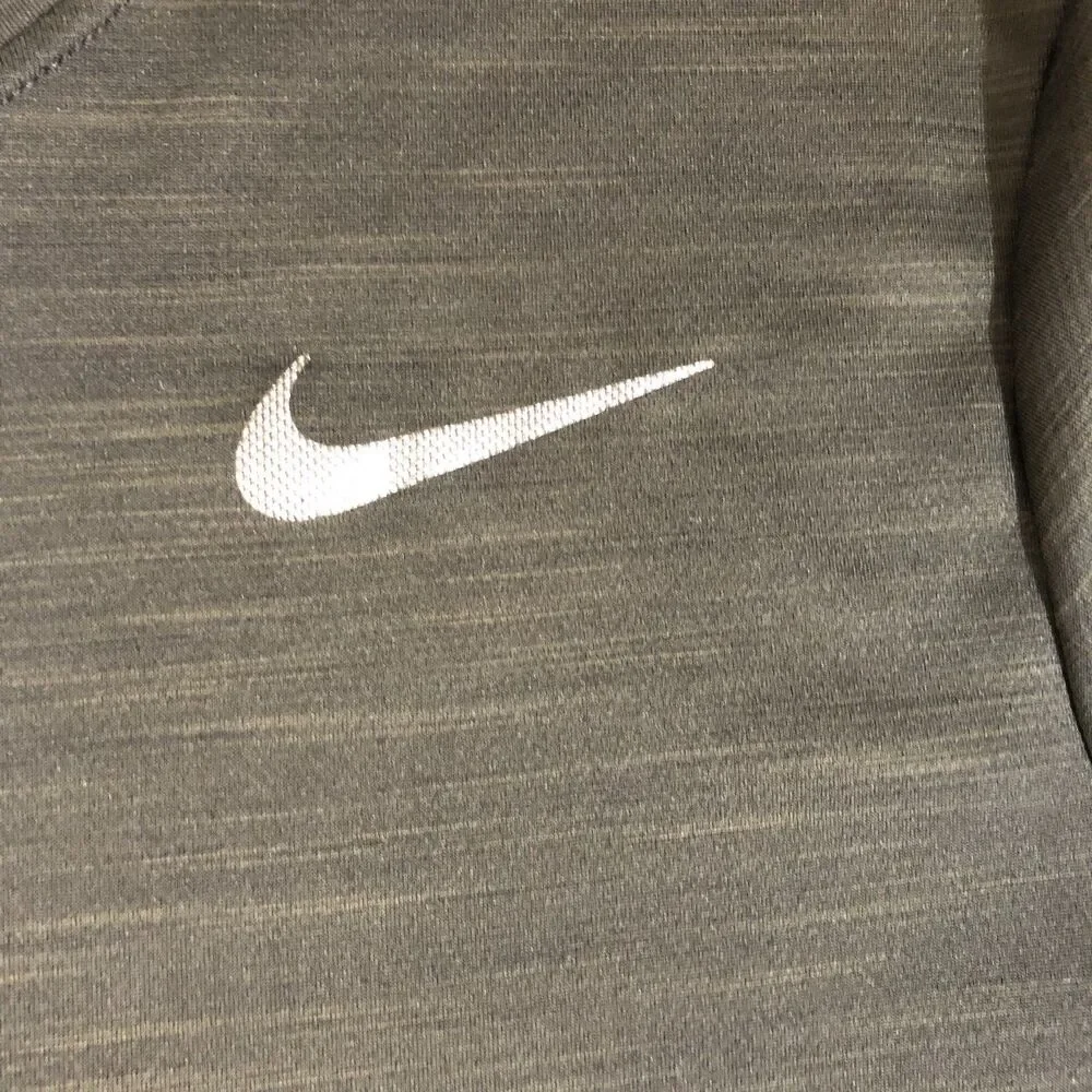 Nike Shirt Men Large Gray Dri-Fit Athletic Running Workout Logo Outdoor